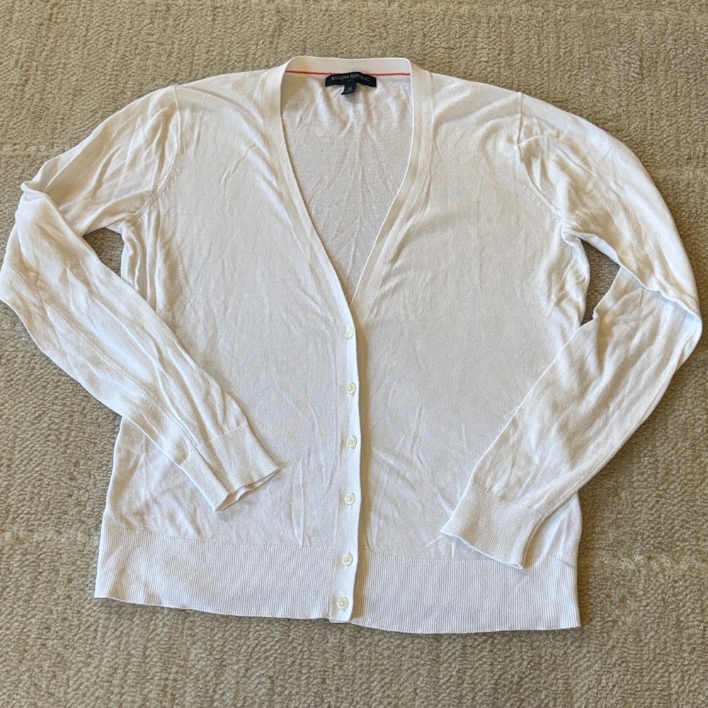 Banana Republic Classic White Cardigan